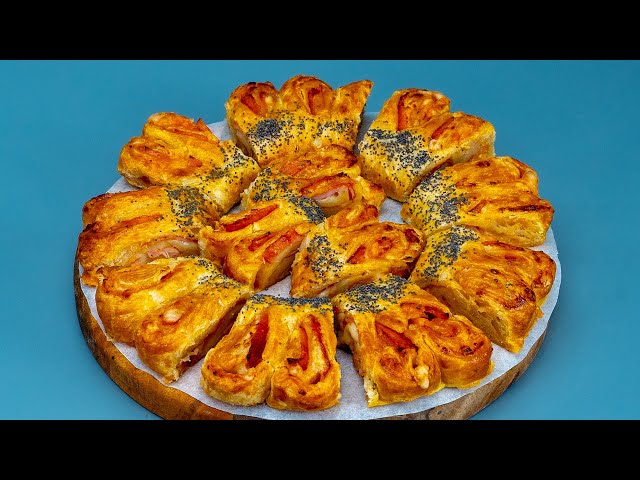 Подобное вы точно не пробовали! Быстрая закуска из слоеного теста