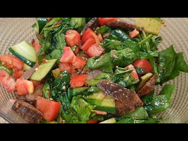 Салат шпинат в пикантном соусе! Супер салат. Мега вкусный салат за 5 минут! Секрет в соусе