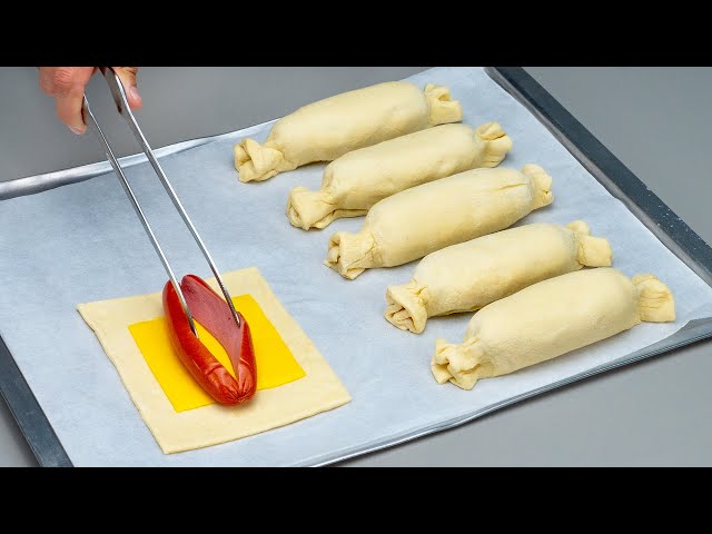 Гарантированный успех! Самый вкусный аперитив из слоеного теста с сосисками