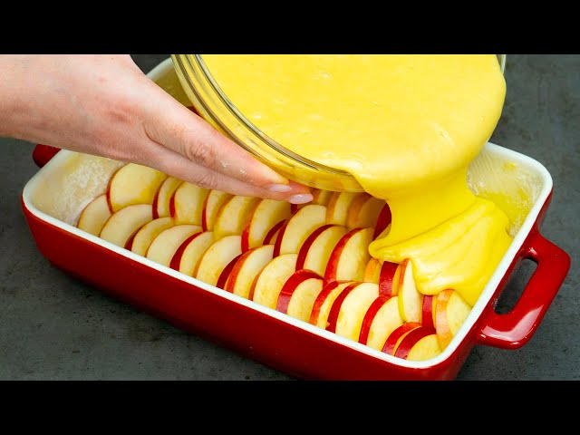 Больше яблок, чем теста! Супер вкусный торт за несколько минут!