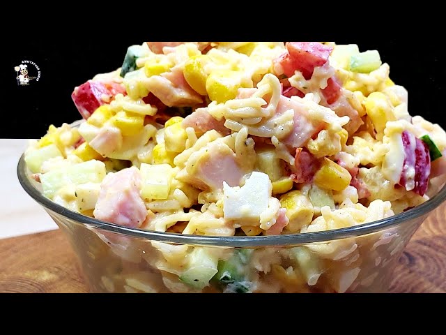 Беру пачку вермишели и готовлю гениальный салат! Вкусный рецепт из простых продуктов за 15 минут!