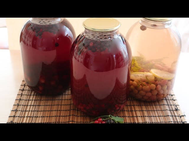 Вкусные идеи для компотов на зиму. Компот с крыжовником и смородиной