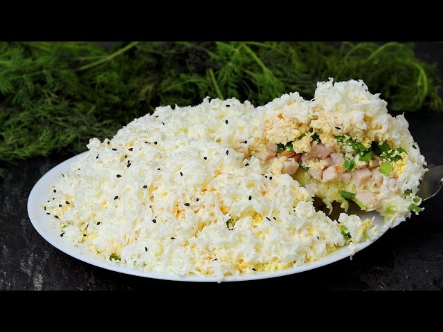 Потрясающе вкусный салат Снег! Мало кто знает этот рецепт! Все ищут его на праздничном столе 5 минут