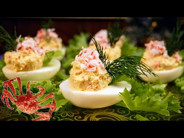Бюджетная закуска на Новый год. Фаршированные крабовые яйца, цыганка готовит