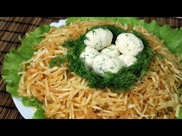Красивый, вкусный салат Гнездо глухаря. Украшение праздничного стола