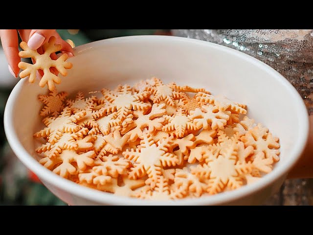 Проще простого! Печенье Нежные снежинки, новогоднее песочное печенье, выпечка к чаю