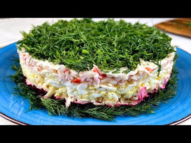 Обалденно вкусный салат: всего 4 простых продукта в составе (плюс заправка).Салат 