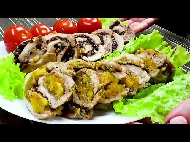 необычные куриные рулетики на праздничный стол