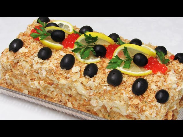 Не просто красиво а невероятно вкусно! Закусочный торт на новый год 2024! Закуски из слоеного теста.