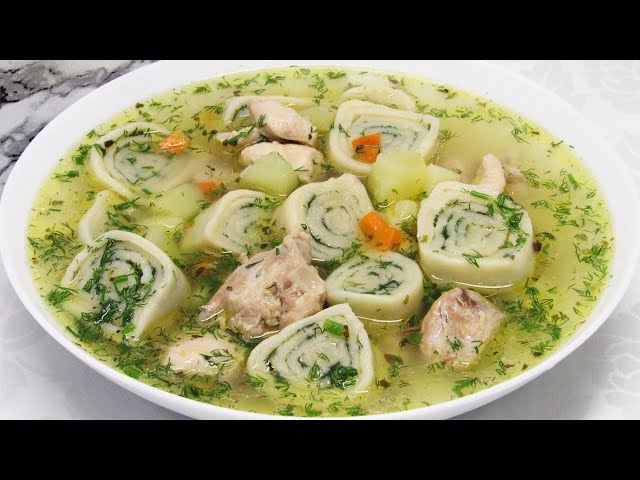 На обед! Суп с рулетиками - мега вкусный и простой рецепт супа