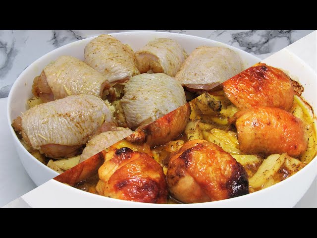 Это просто и вкусно на любой стол! Бедра с картошкой в духовке