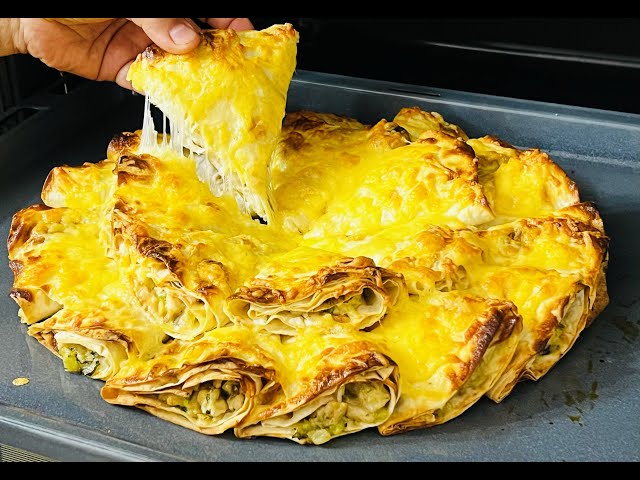 300 г мяса и вкуснятина на ужин готова. Отрывной пирог из лаваша. Побил все рекорд по скорости поедания