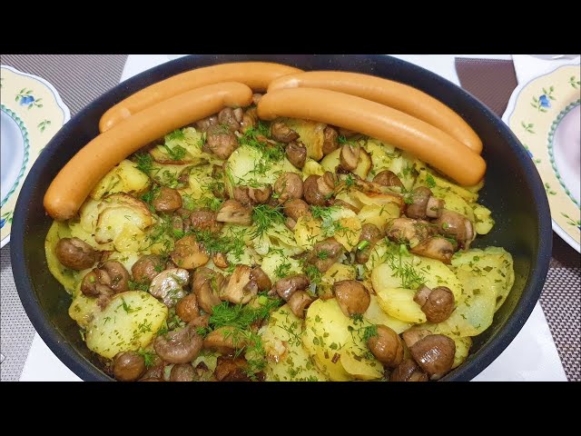 Жареная картошка с грибами! Вкуснятина на ужин!