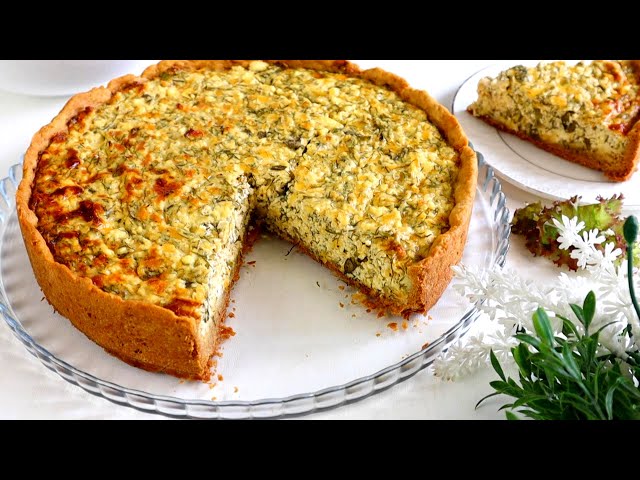 Очень вкусный и простой в приготовлении пирог на песочном тесте творожный с сыром