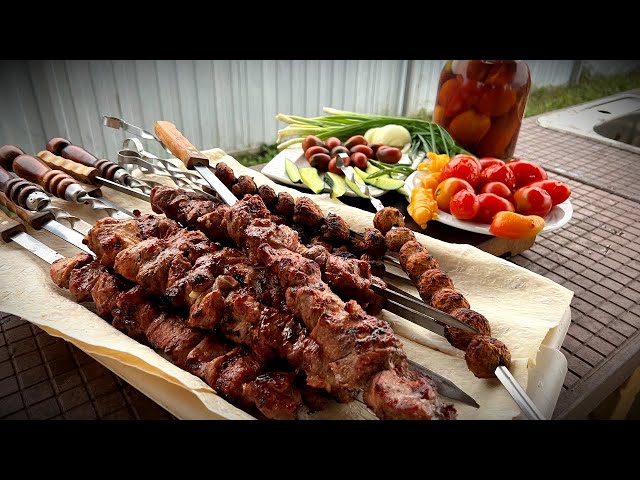 Сочный шашлык в секретном маринаде! Вкуснейшие грибы на мангале.
