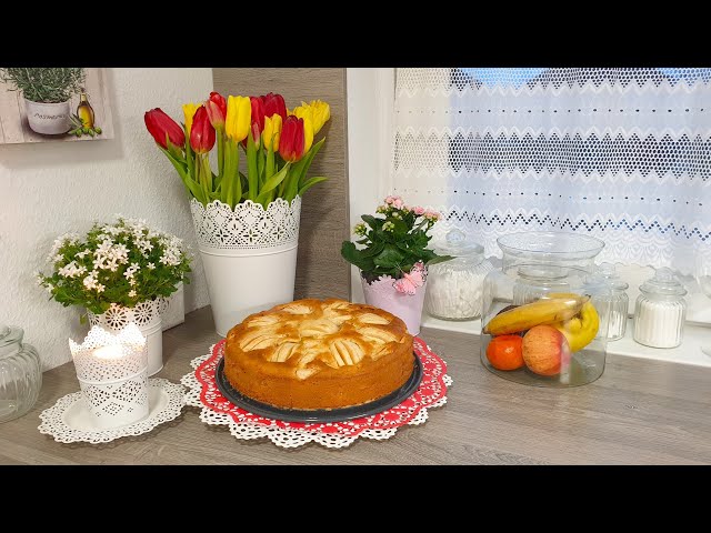 Фруктово яблочный пирог! Самое быстрое тесто в приготовление!