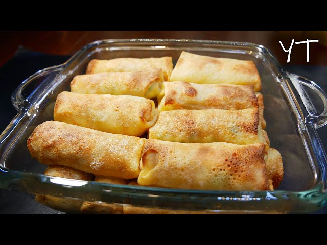 Блинчики с супер необычной начинкой!  Тает во рту! Блинчики с курицей