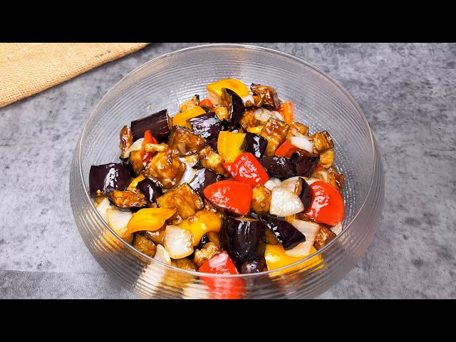 Безумно вкусный салат с баклажанами в кисло-сладком соусе