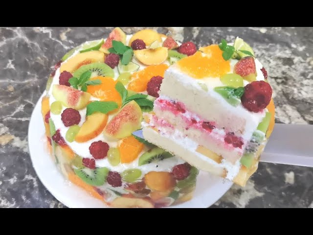 Это восторг! Красивый и вкусный торт с фруктами на 8 марта!