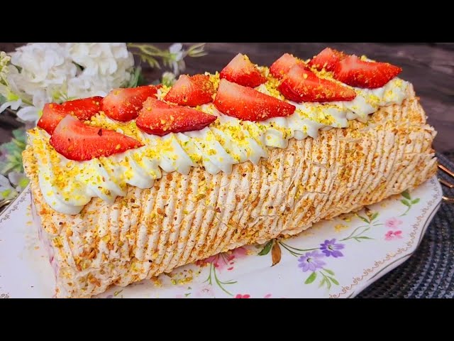 Рецепт за 30 минут! Простой рецепт без раскатки коржей! Меренговый рулет