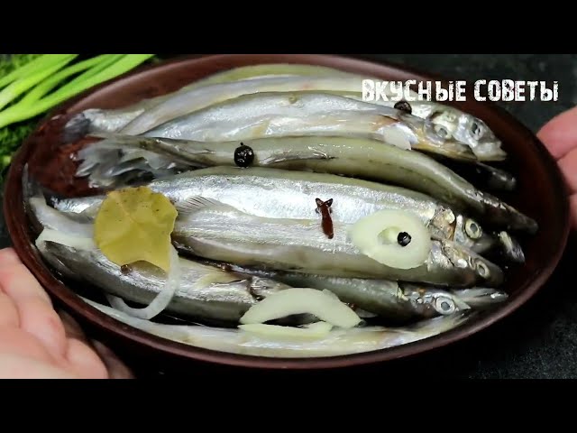 Очень вкусная мойва пряного посола! Сегодня солим, а завтра уже едим! Самый удачный рецепт!