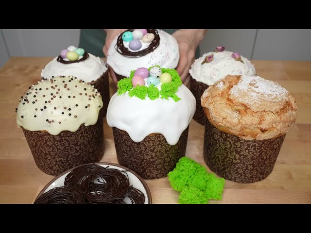 4 варианта глазури для пасхальных куличей + мох и шоколадные гнёзда для украшения!