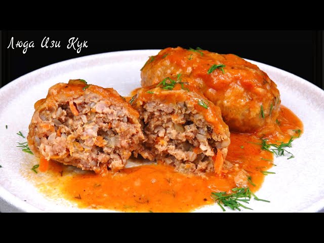 Гречаники с фаршем и подливой, вкус детства. Как у бабушки. Котлеты из простых продуктов