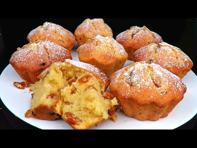 Нежные кексы. Столичные с изюмом, как в детстве, Люда Изи Кук, кекс, выпечка к чаю, быстрый рецепт