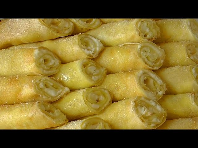 Нежные, сливочные блинчики с творогом. Налисники з сиром