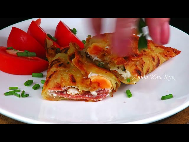 За 10 мин КАРТОФЕЛЬНАЯ ЛЕПЕШКА картофельный рулет, картошка и яйцо, вкусный завтрак