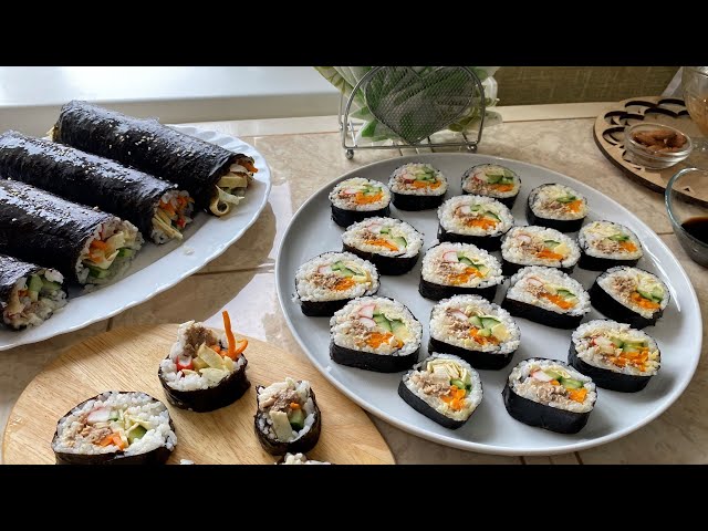 Вкуснейший кимпаб - это просто! Без циновки. Много начинки.