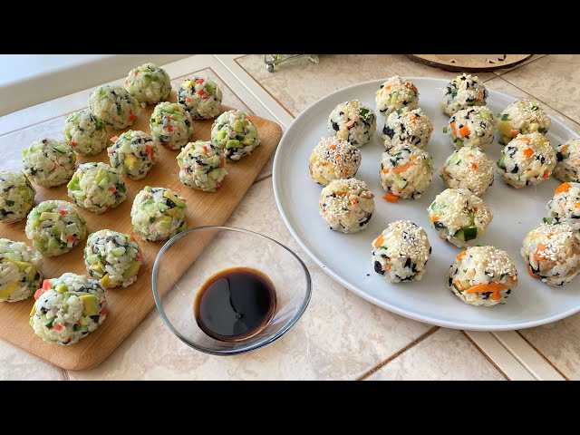 Ленивые роллы-шарики и 2 начинки. Очень вкусно получилось.
