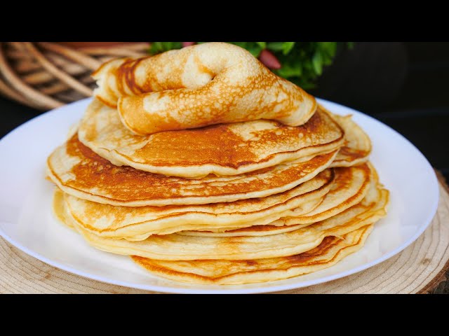 Пышные блины на кефире. Как у бабушки