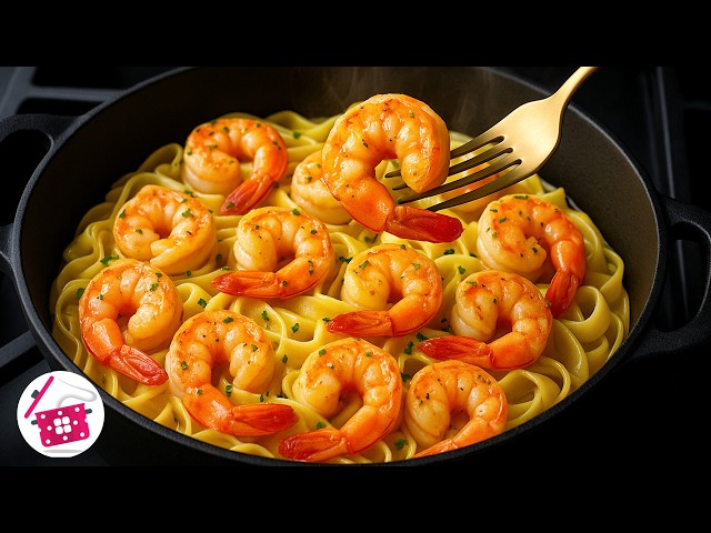 Любимый ужин семьи! Паста с креветками в сливочном соусе. Простой и вкусный рецепт