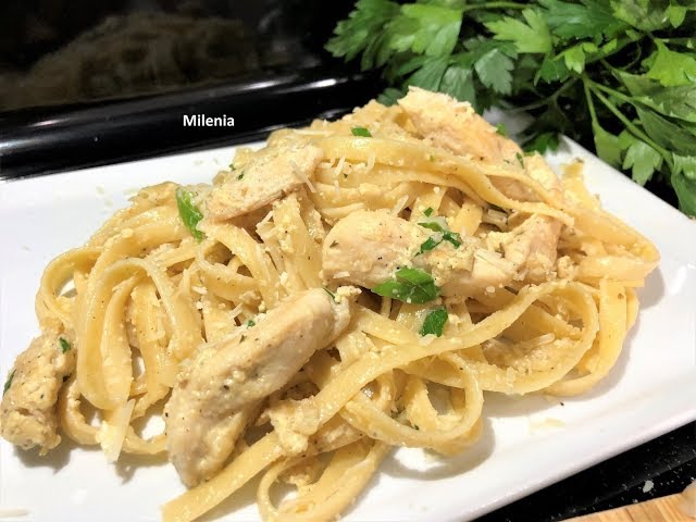 Паста Альфредо с курицей (феттучини) . Вкуснейшее. Ресторанное блюдо по- домашнему.