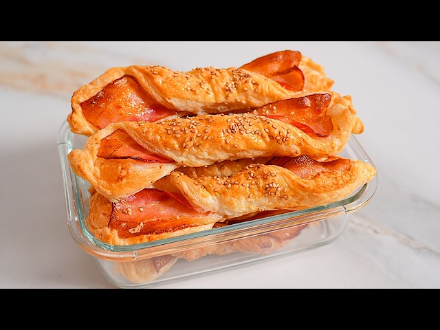 Супер быстрые слойки с беконом! 5 минут и вкуснятина готова!