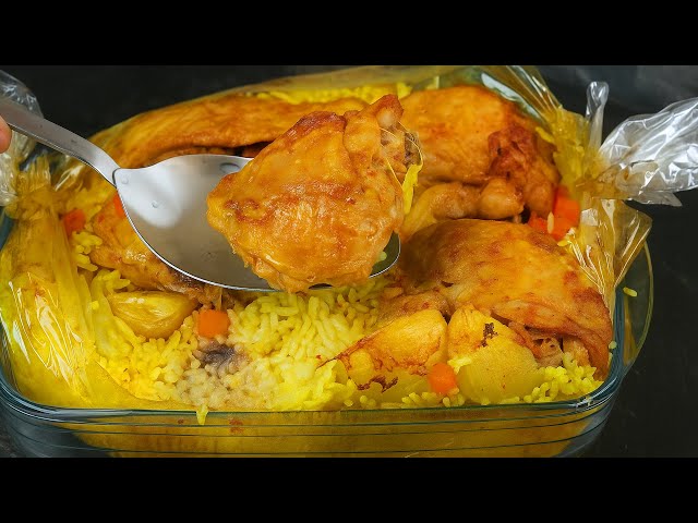 Курицу с рисом кладу в рукав, и в духовку. Вкуснее чем плов