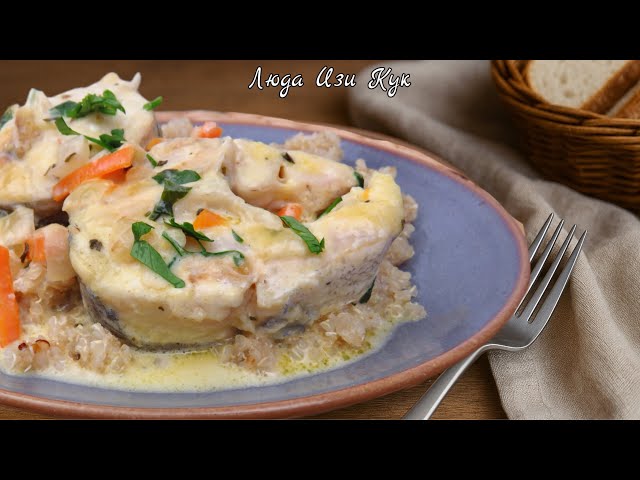 За 20 минут! Хек в сливочно-чесночном соусе с луком и морковью, просто и по-домашнему, обед, ужин