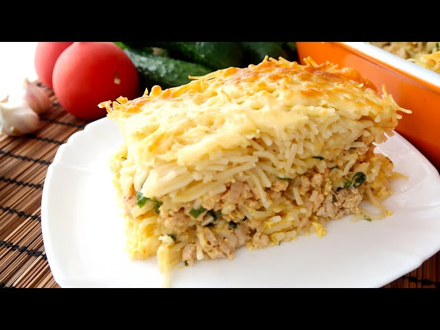 Лапшевник с фаршем в духовке – простое и вкусное блюдо