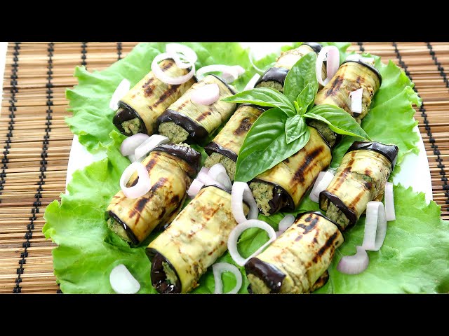 Рулетики из баклажанов с ореховой начинкой по-грузински